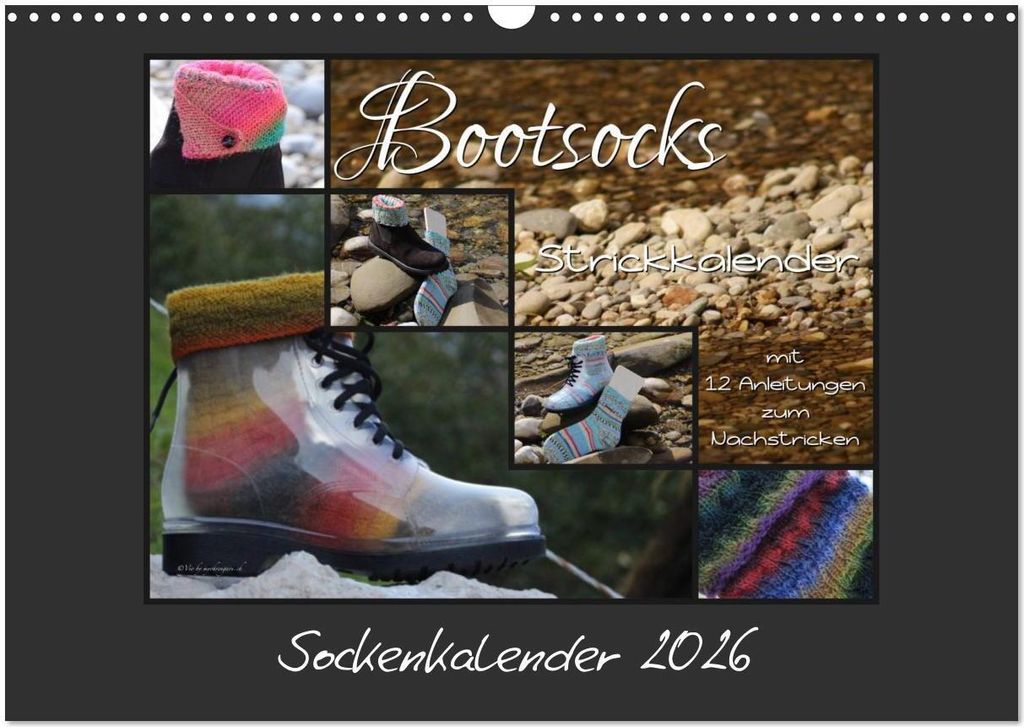 Sockenkalender Bootsocks 2026 (Wandkalender 2026 DIN A3 quer), CALVENDO Monatskalender