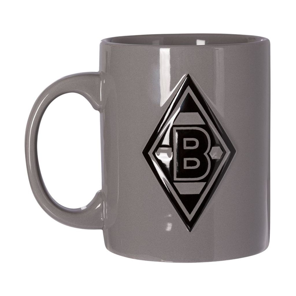 Borussia Mönchengladbach Tasse Kaffeebecher "Relief" grau 