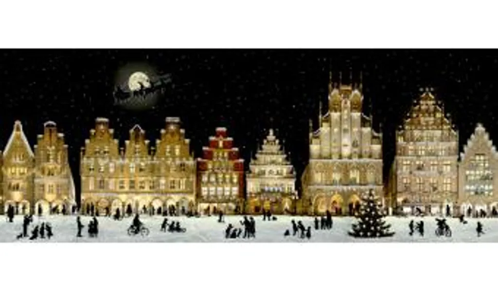 Calendrier de Noël 2025 pour décoration bureau - Vues urbaines enneigées