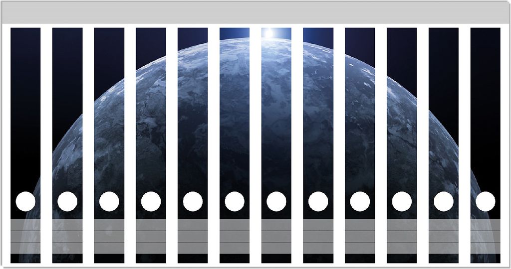 Wallario Ordnerrücken Sticker, selbstklebend für schmale Ordner, 12 Stück, Motiv Gewitter über der Erde