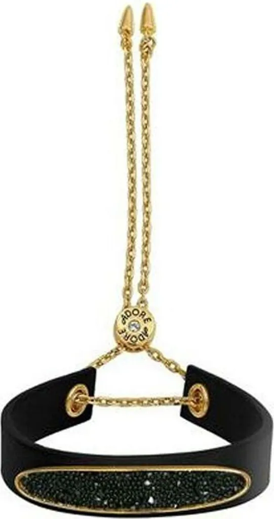 Bracciale Adore 5375466 Elegance: Pelle e Cristalli in Acciaio Gold