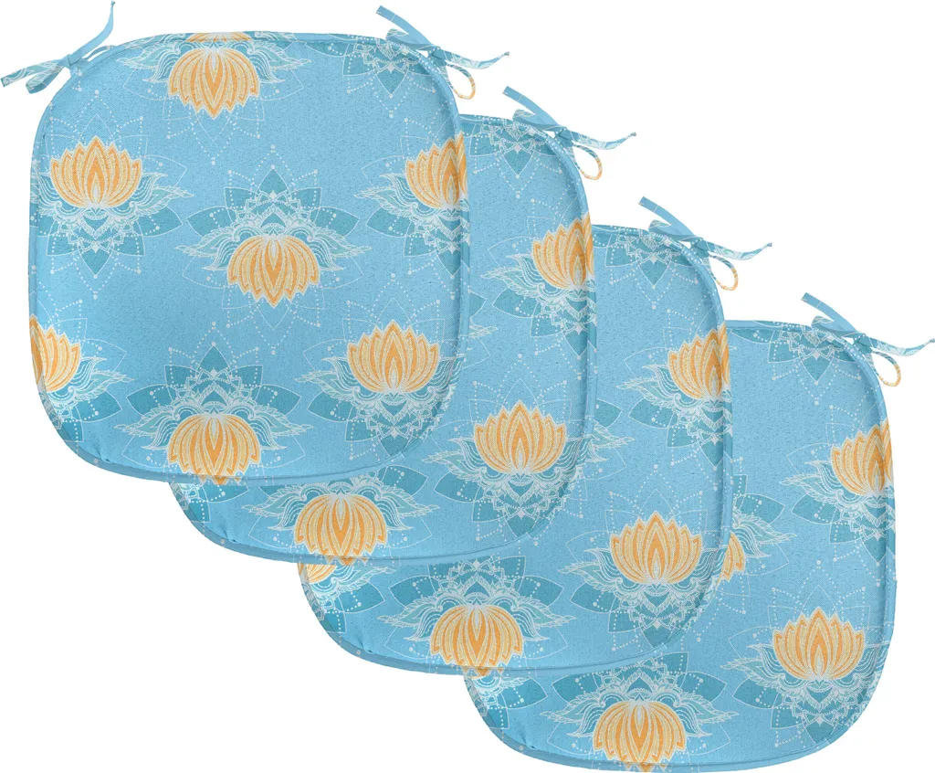 ABAKUHAUS Lotus Lot de 4 Coussins de Chaise Impermeables 40x40 cm