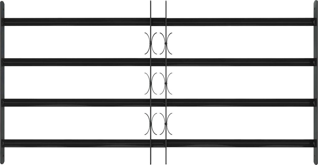 vidaXL Fenstergitter 115 x 60 cm Pulverbeschichteter Stahl Schwarz