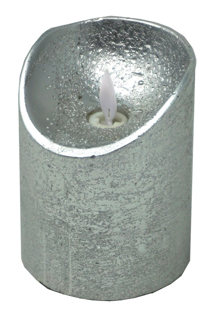 Anna's Collection Stumpfe Kerze - LED - silber - 10 cm Produktbild 