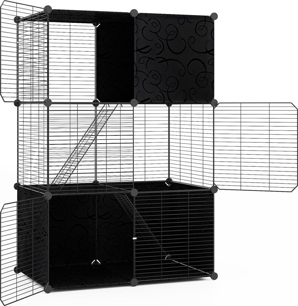 Großer 3-stöckiger Katzenkäfig mit Spielbereich, 74 x 47 x Produktbild 