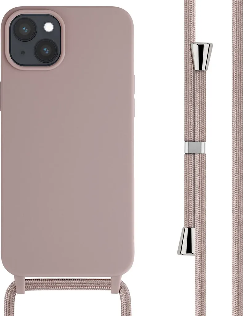Custodia iMoshion iPhone 15 Plus con Cordino: Sicurezza Rosa Sabbia