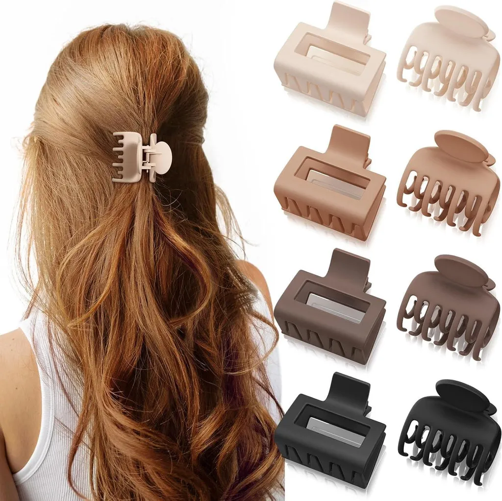 Fermagli Capelli Donna Marroni Professionali Set 8 Pezzi Rettangolari