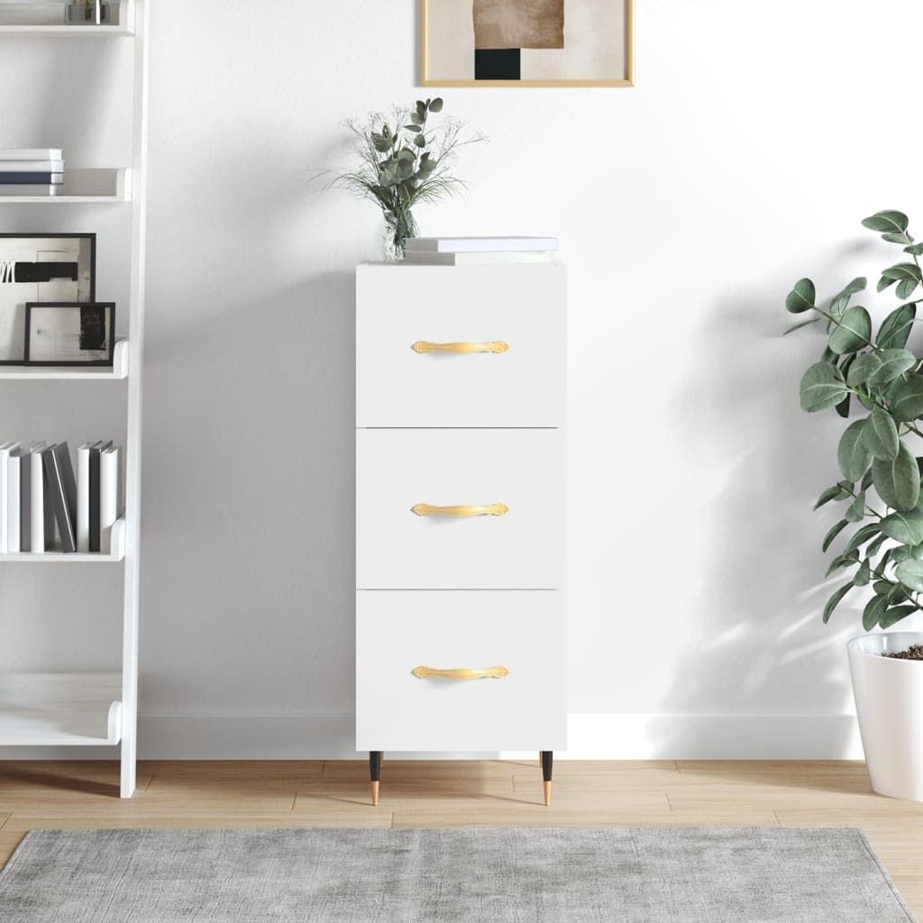 Kredens biały wysoki połysk 34,5x34x90 cm materiał Zdjęcie produktu 4