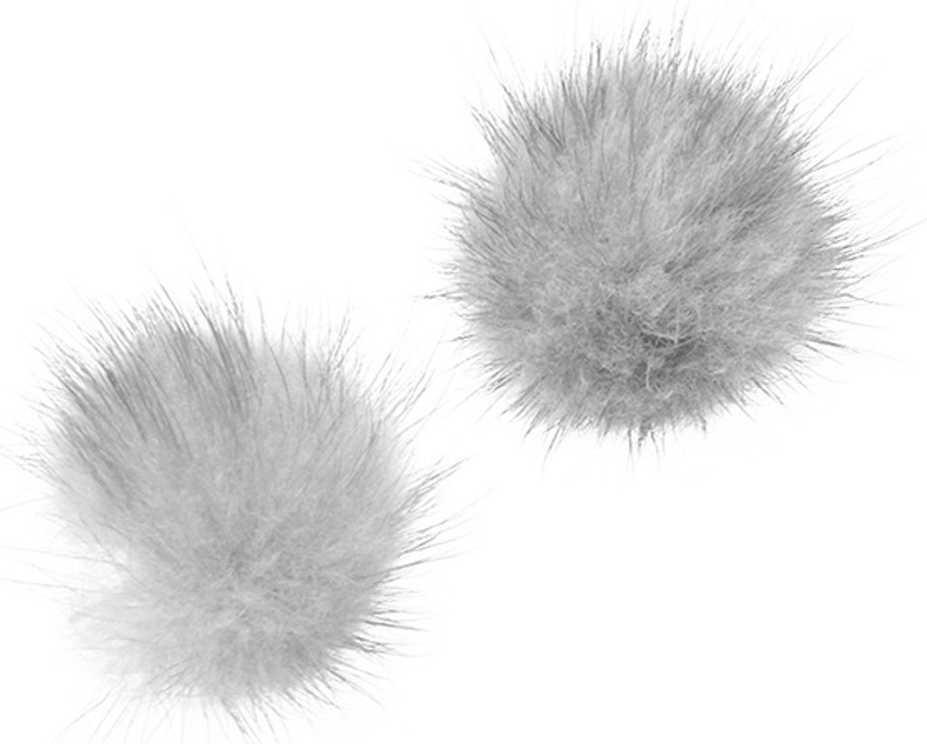 Damenmode, pelzige, flauschige Kugel-Ohrstecker, Mädchen, trendiger süßer Schmuck-Grau