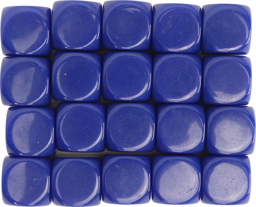 20pcs Würfel runde Ecke leeres Kunststoff 16mm Unterrichtsspielzeug für Brettspielparty Blau