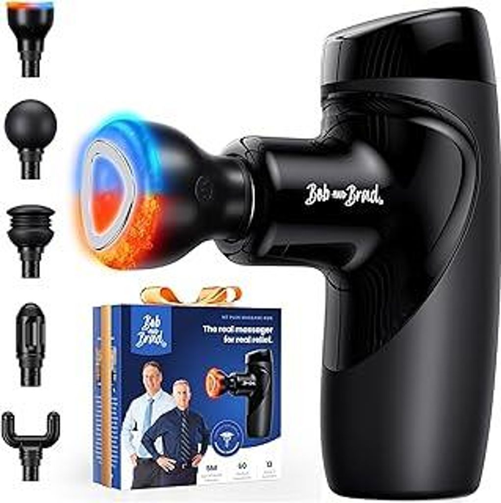 Mini Massagepistole mit Wärmefunktion, Bob and Brad M7 Plus Massage Pistole mit 9 mm Amplitude, 0,4kg Leise Massage Gun Massagegerät für Sporter...