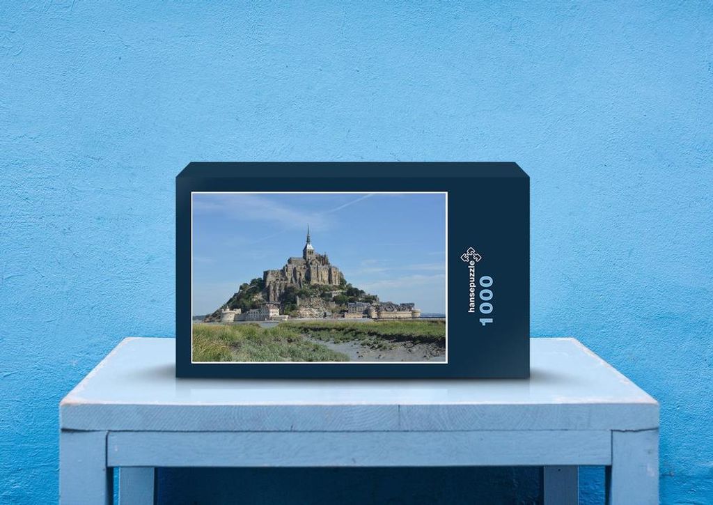 hansepuzzle 61835 - Mont saint michel Puzzle, 1000 Teile, Orte, 60,0 x 46,0cm mit hochwertiger Aufbewahrung, Kartonbox & Beutel