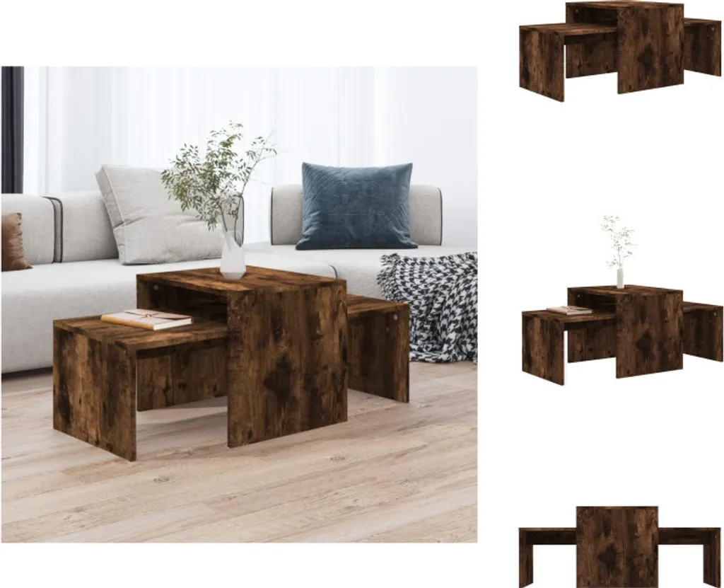 vidaXL Tavolino Basso Rovere Fumé 100 cm - Legno Multistrato