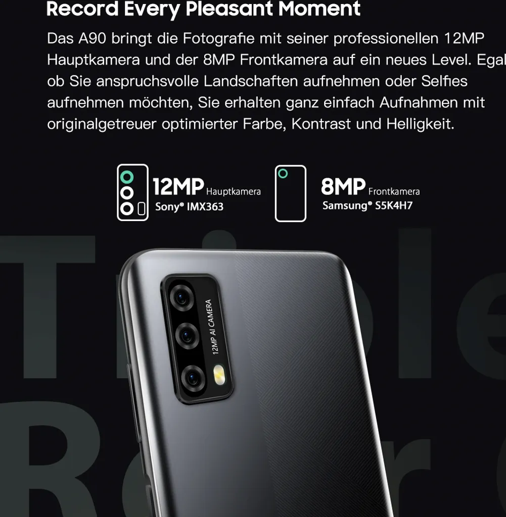 Blackview A90 Smartphone 4G Octa-Core 4Go RAM 64Go Double SIM Noir - 12