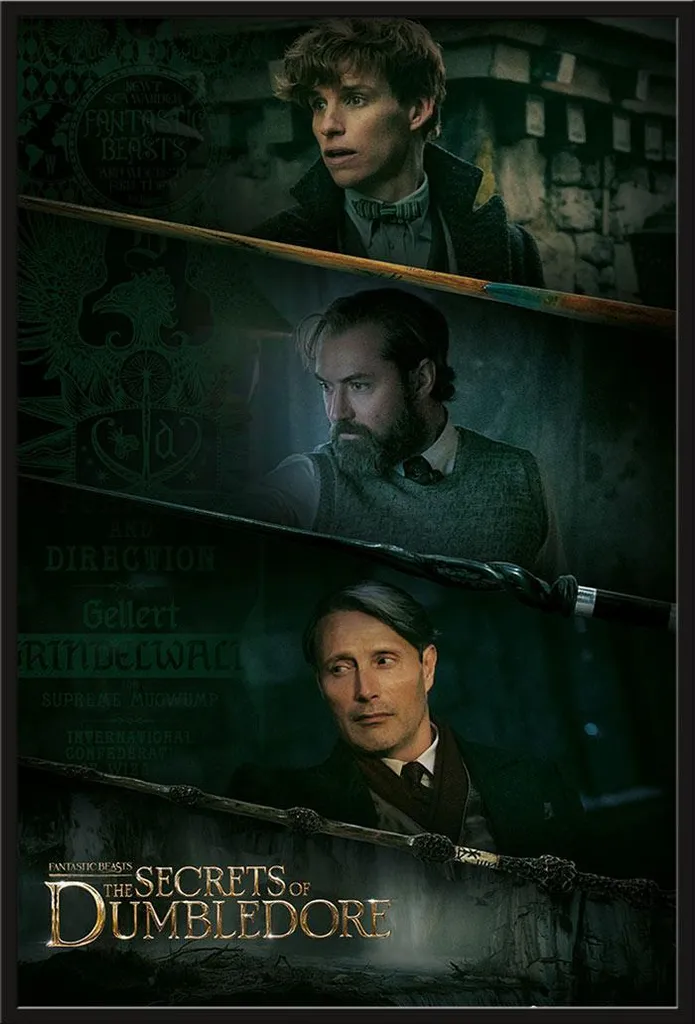 Poster Encadré Les Secrets de Dumbledore avec Cadre Noir Shinsuke 61x91cm