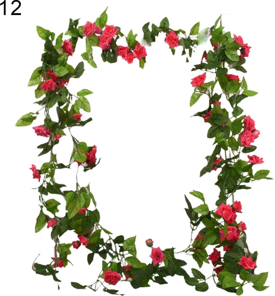 künstliche blumblüte realistisch aussehende auffällige Kunststoffsimulation Rosenblumen Weinsteck für Zuhause-#12