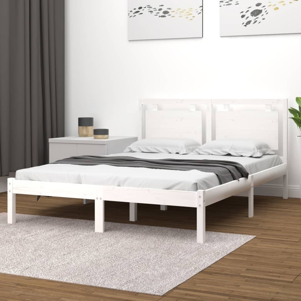 Maison Exclusive - Massivholzbett Weiß 120x190 cm