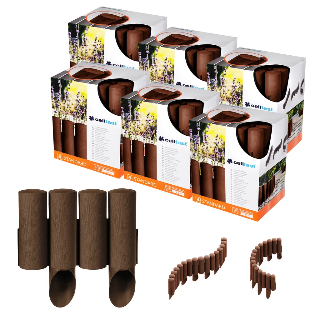 Palissade jardin marron 13,8m Cellfast : Kit de 6 bordures ultra résistant