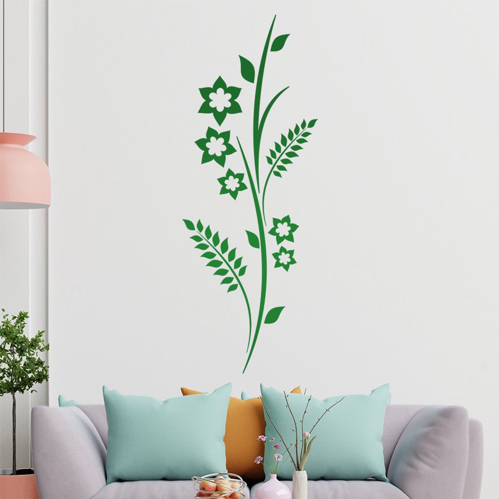 Stern - Blüte - Blume Wandtattoo in 6 Größen - Wandaufkleber Wall Sticker - Dekoration, Küche, Wohnzimmer, Schlafzimmer, Badezimmer