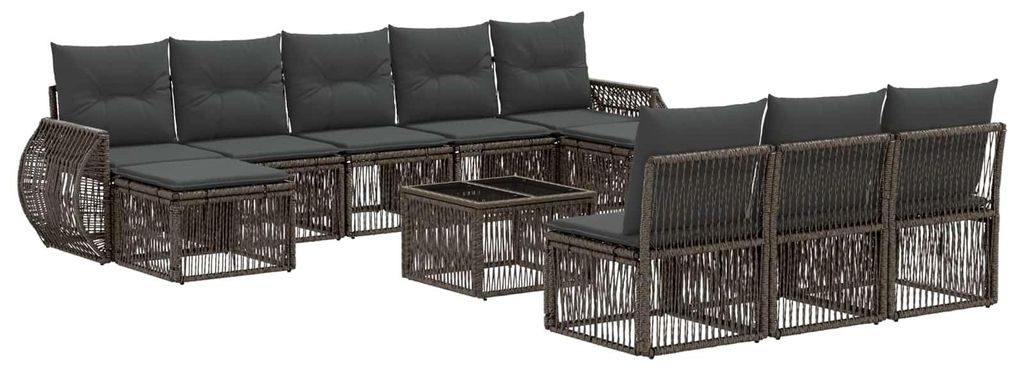vidaXL Gartensofa-set 11 pcs Grau und Dunkelgrau Poly-Rattan