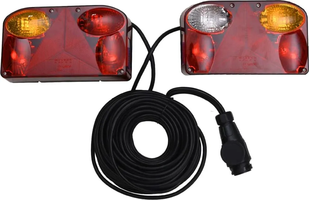 vidaXL Lampes de remorque 2 pcs Rouge 23x6x13 cm 12V style Classique