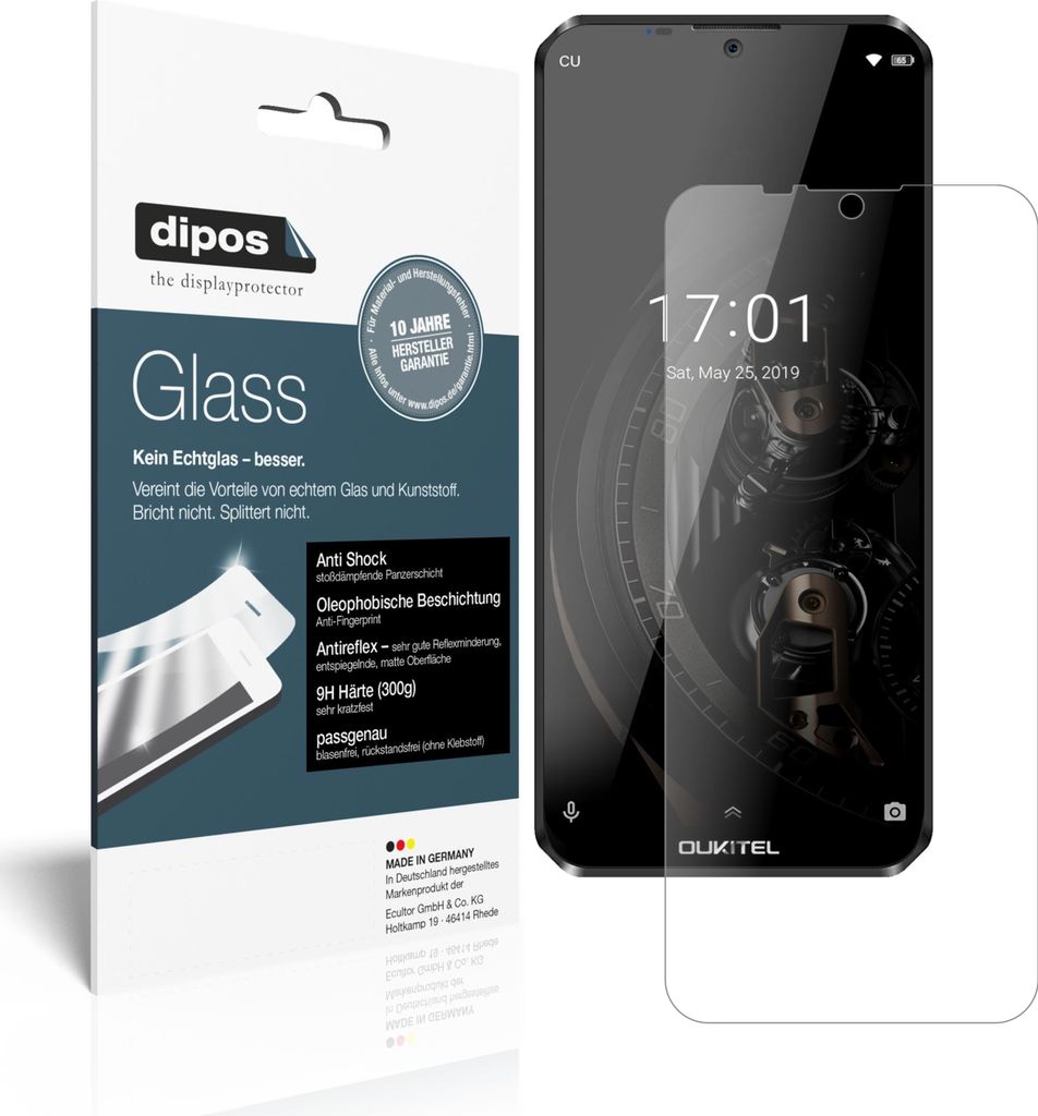 2x Schutzfolie für Oukitel K12 matt - Anti-Shock 9H Folie dipos Glass Kunststoffglas