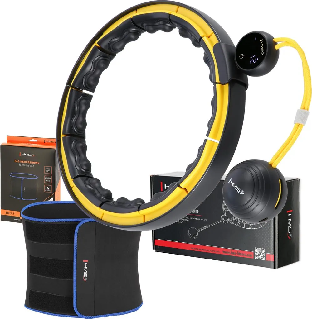 Hula Hoop Massant HMS HHM21 avec Poids et Ceinture Sudation BR1313 Haute Qualité