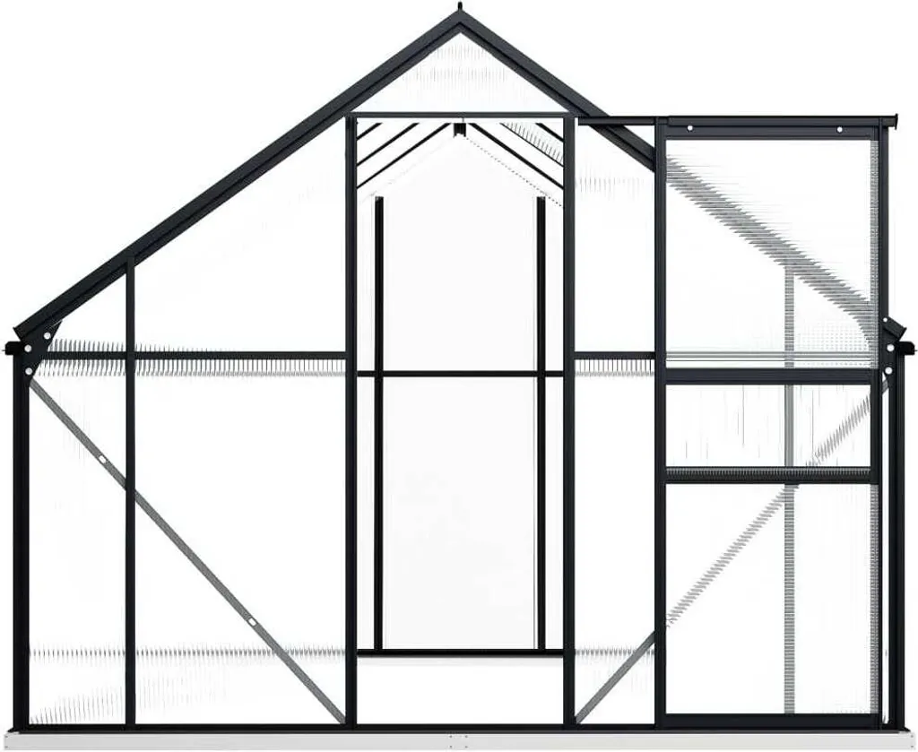 Serre de jardin en aluminium et polycarbonate 4,75 m² avec embase fixe - 12
