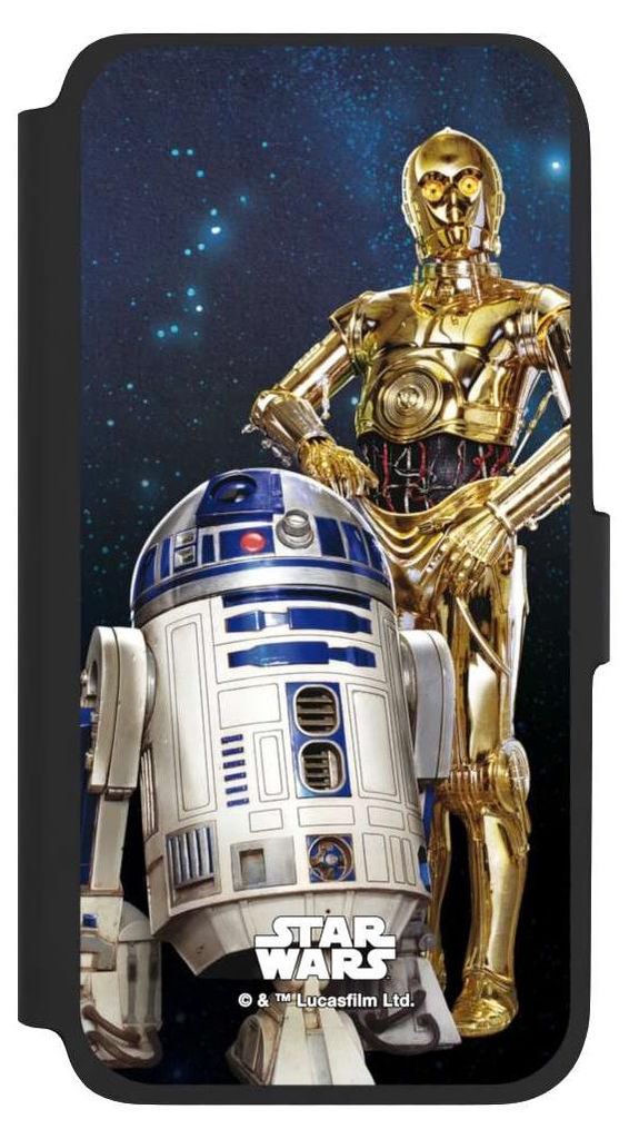NIVOCASE Klapphülle für Samsung Galaxy A17 5G Handyhülle aus Kunst Leder NIVOflip schwarz Star Wars Weltall R2D2