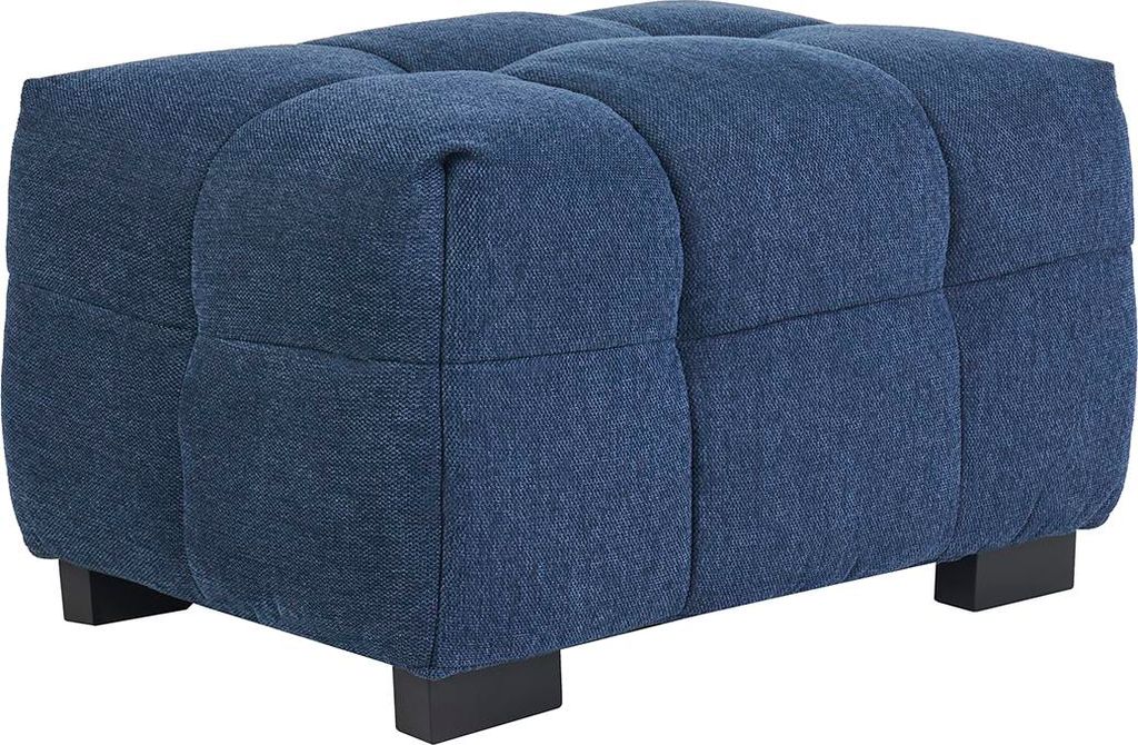 Miliboo - Design-Fußhocker aus dunkelblauem strukturiertem Produktbild 