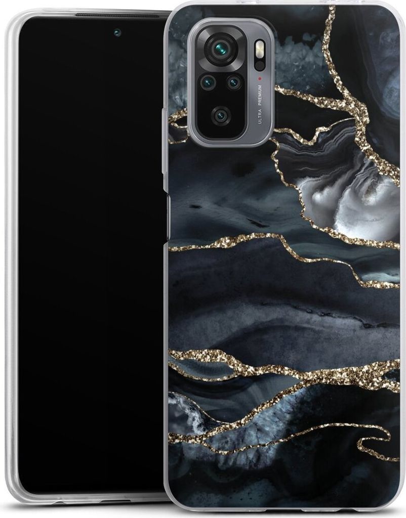 DeinDesign Slim Hülle für Xiaomi Redmi Note 10 4G Silikon Case Ultra Dünn Handyhülle Glitzer Look Marmor Trends