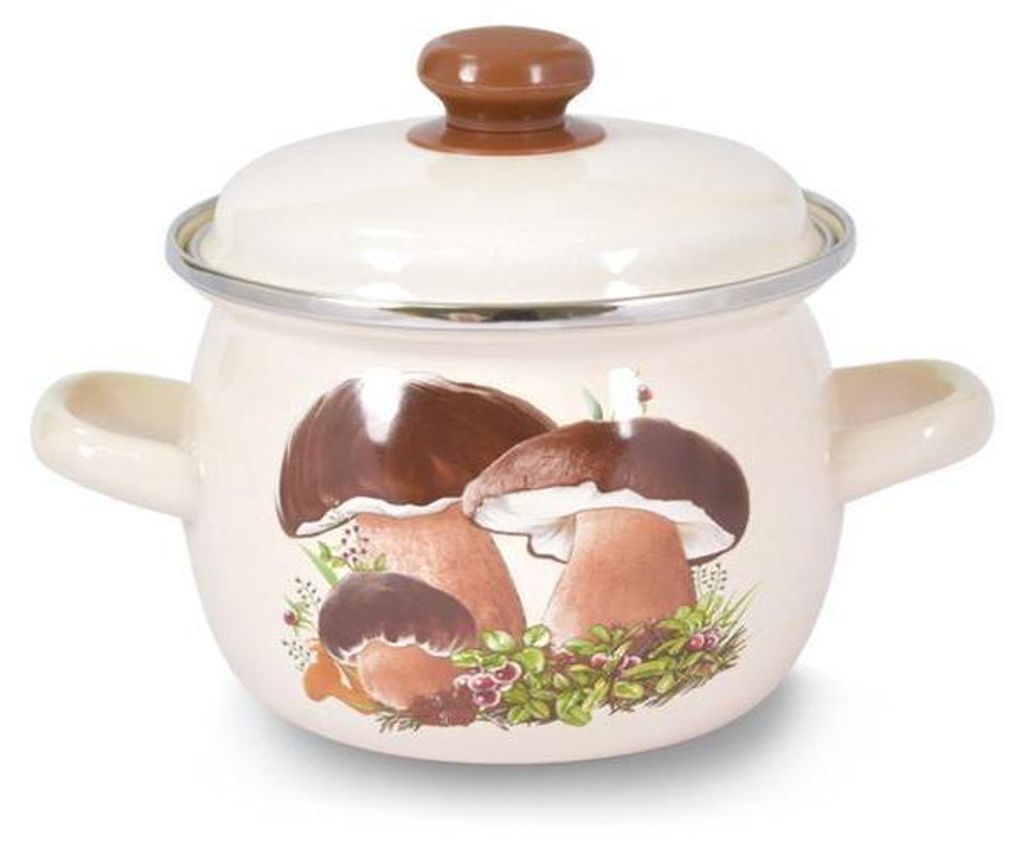 Buclatý Hrnec "Houby" S Poklicí 5 L, Smalt Obrázek produktu 
