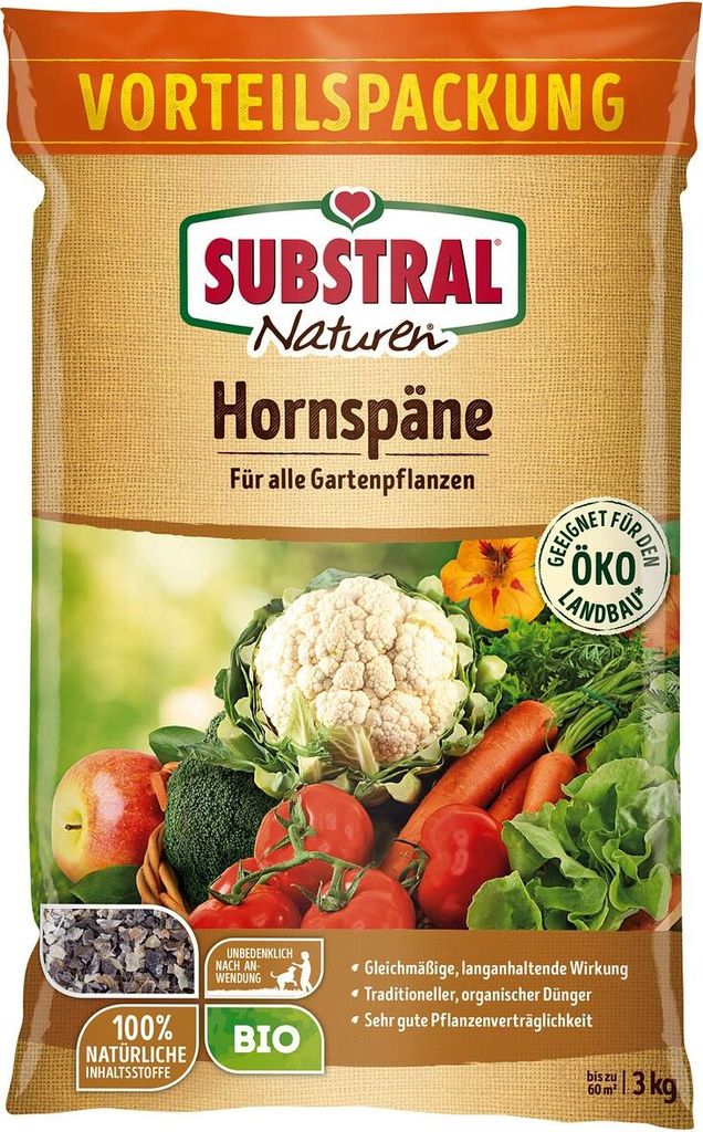 SUBSTRAL® Naturen® Hornspäne  für bis zu 60 m² - 3 kg Produktbild 