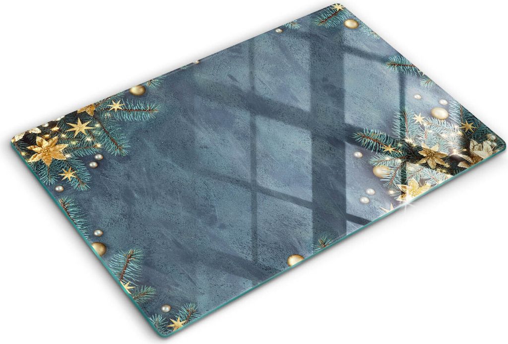 Glasschneideplatte - Herdabdeckplatte - 80x52 cm -Schneidebrett - Spritzschutz -Weihnachtsdekorationen