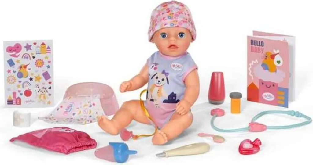 Jouet d'Éveil Poupée Baby Born Lena 36 cm pour Apprendre à Prendre Soin