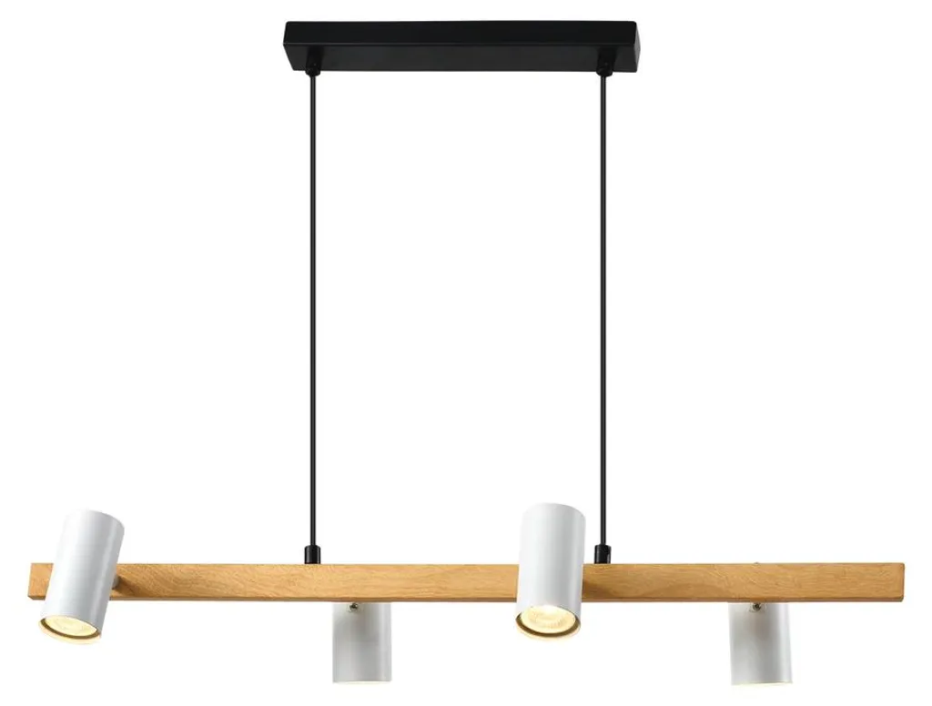 Lustre suspendu XILO 4xGU10 noir et marron pour table à manger 25W
