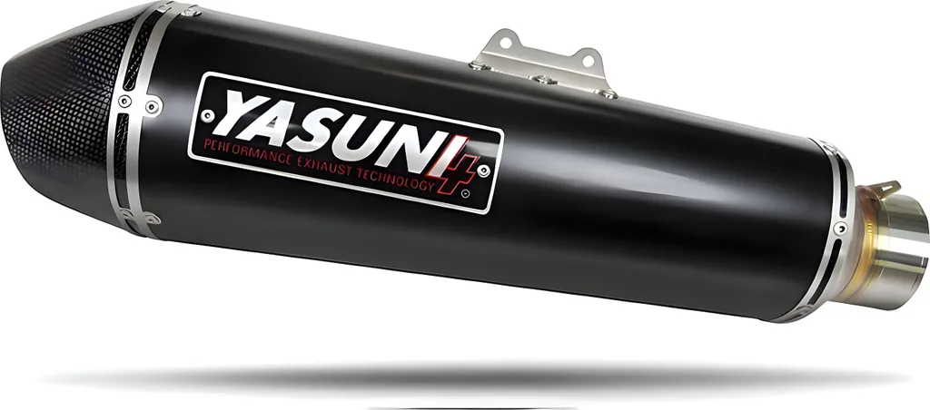 Silencieux d'échappement YASUNI Aluminium Noir et Carbone pour Moto 50cc