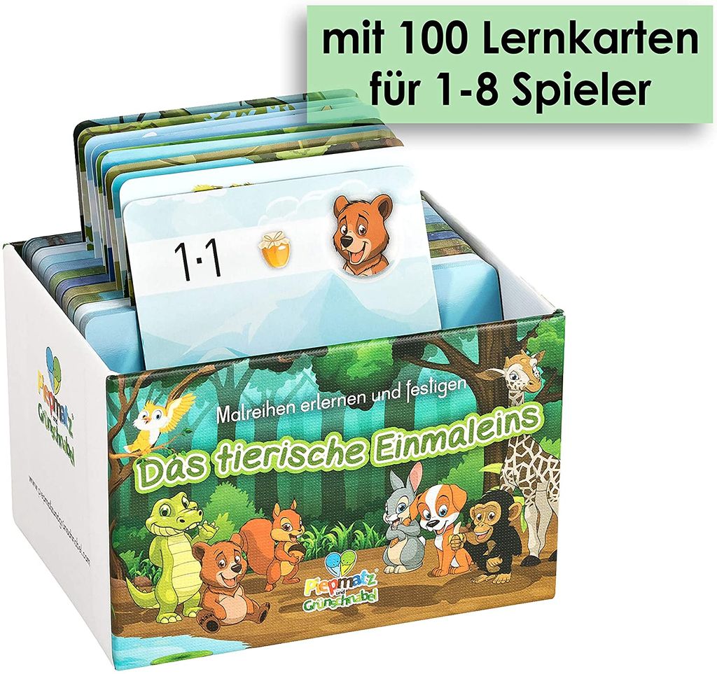 DAS TIERISCHE EINMALEINS, Spielerisch das 1x1 lernen, Kinderspiel, Multiplizieren von 1-100