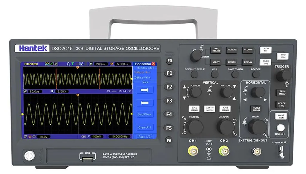 Oscilloscope 2 canaux DSO2D15 : visualisez vos signaux sans distorsion