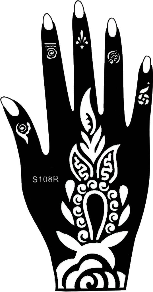 Henna Tattoo Schablone für die rechte Hand