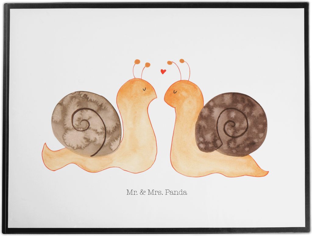 Mr. & Mrs. Panda schreibtischunterlage Schnecken Liebe - Weiß - Geschenk, Paar, Unterlage Schreibtisch, Verliebt, Zufrieden, Schreibunterlage, tis...