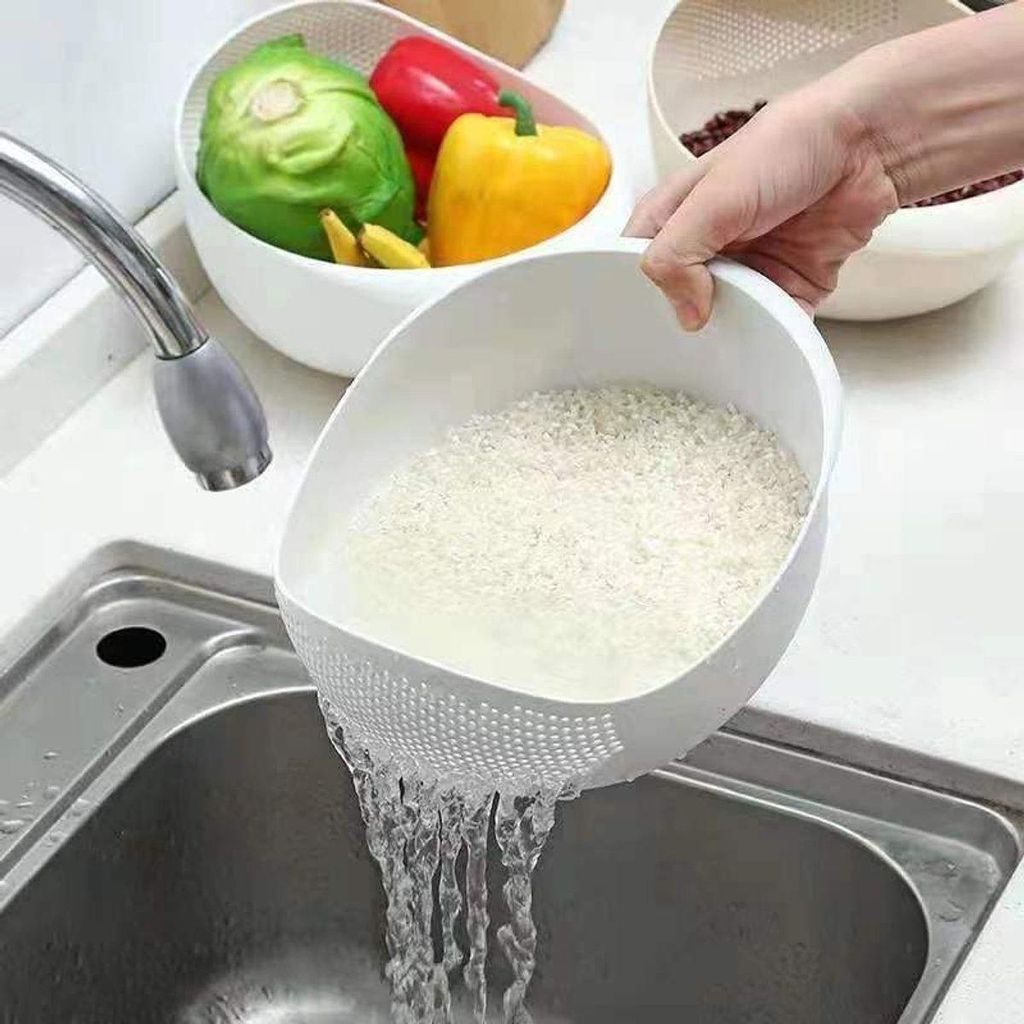 Multifunktions-Abtropfsieb – Großes Kunststoff-Küchensieb, ideal als Reiswascher & Obst-Waschkorb, effizientes Abtropfen & Reinigen