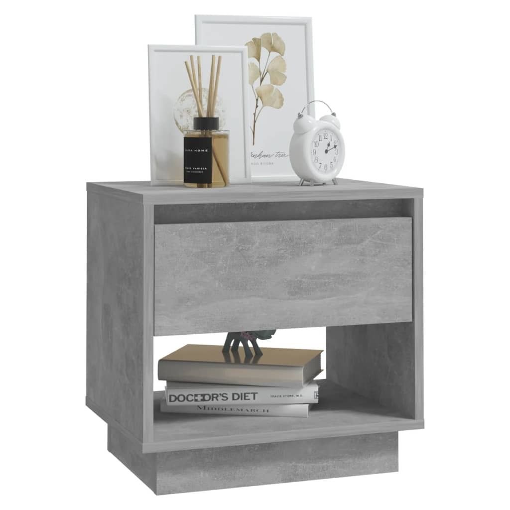 "im Sonderangebot"Nachttisch Elegantes Design - Beistelltisch - Nachtschrank - Betongrau 45x34x44 cm Holzwerkstoff DEMöbel 9217090