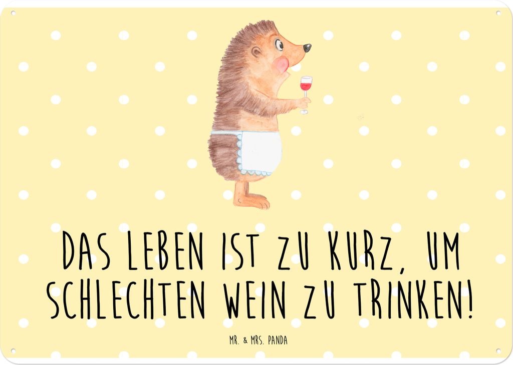 Mr. & Mrs. Panda wandtafel Igel Wein DIN A4 - Gelb Pastell Produktbild 