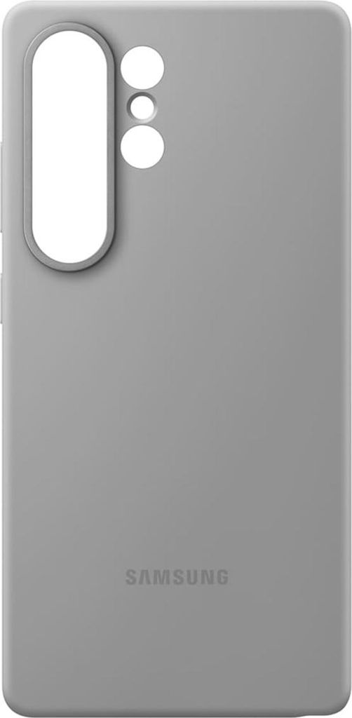 A plain studio shot of a gray Samsung phone case.