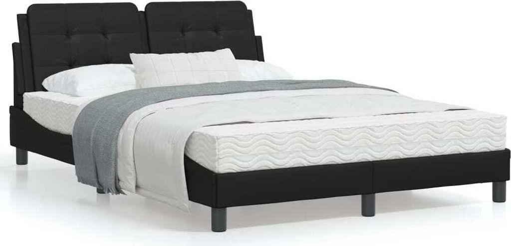 Maison Exclusive - Bettgestell mit LED ohne Matratze "Zadar" Schwarz 120x200 cm