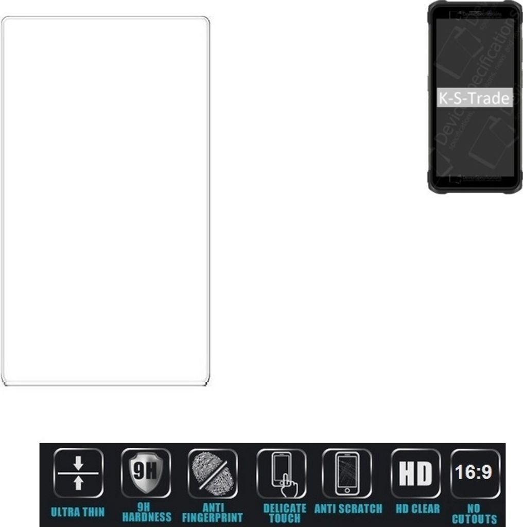 K-S-Trade Displayschutzglas kompatibel mit Ulefone Armor X10 Pro Hartglas Schutzfolie Glasfolie 16:9 Format, bedeckt keine Seitenbereiche