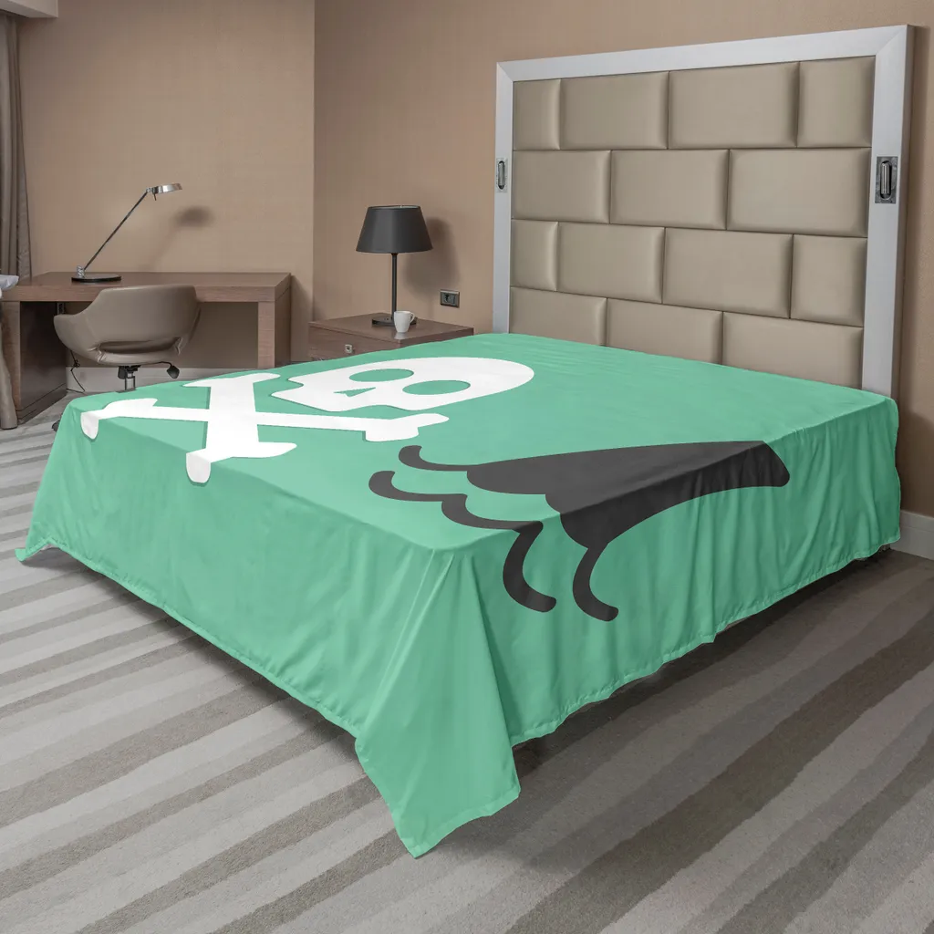 Drap de Lit Doux et Confortable Motif Requin Vert et Blanc 266x260 cm
