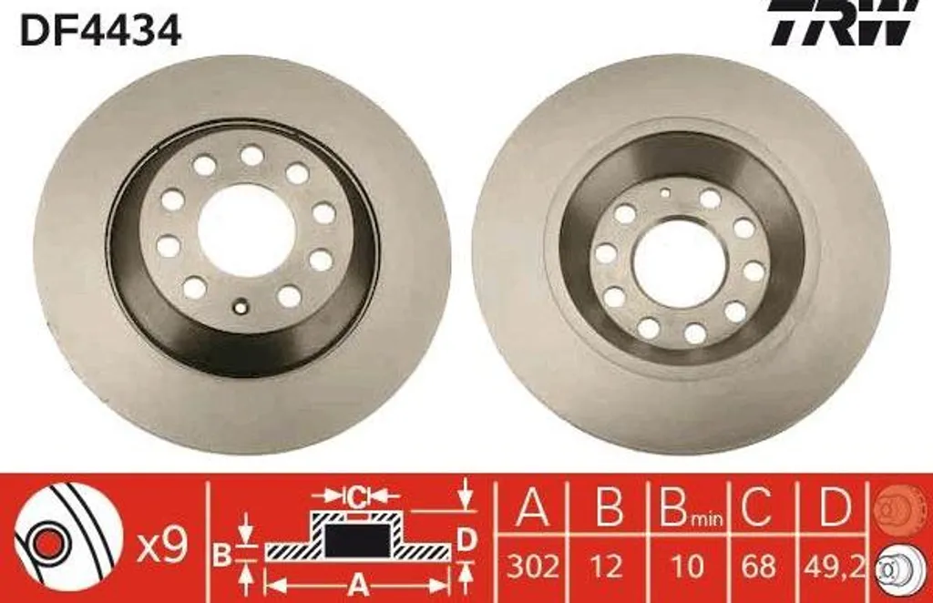 Supprimer les vibrations au freinage sur Audi A6 - Disque TRW DF4434