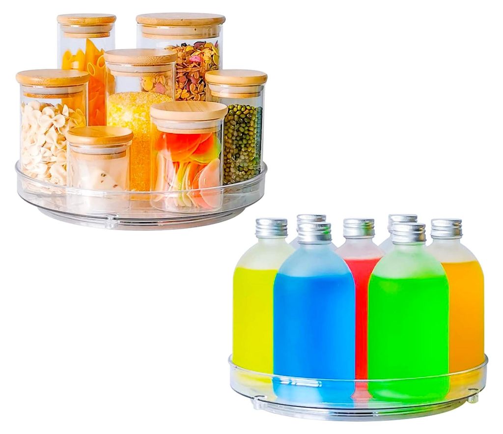 Drehteller Organizer Lazy-Susan Gewürzregal - 2 Stück, 23,5 cm, transparent